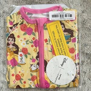 LITTLE SLEEPIES Disney Belle Floral Baby Outfit - Pink and Yellow
